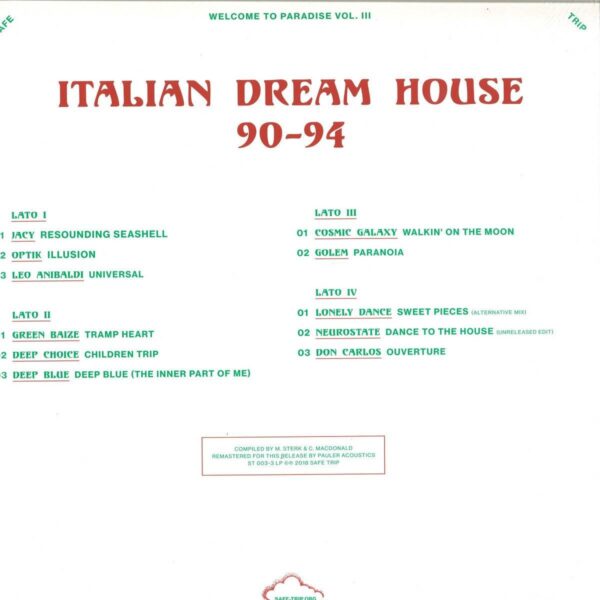 312551b Welcome To Paradise Vol. III : Italian Dream House 90-94