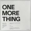 One More Thing (First Part)