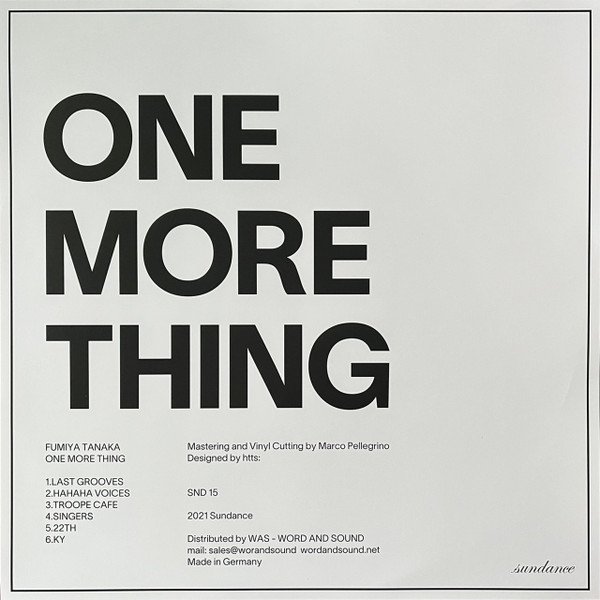One More Thing (First Part)