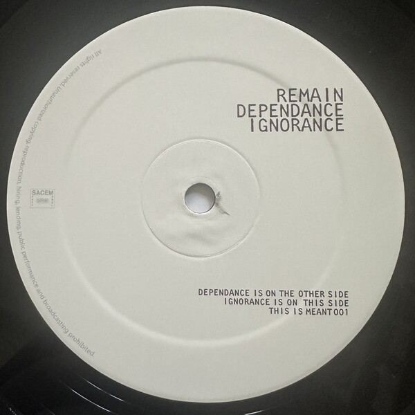 MEANT001_2 Dependance / Ignorance