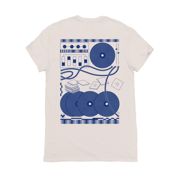 Back V2 YOYAKU T-SHIRT Synths and Records - White/Blue