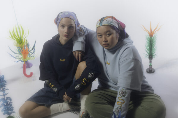 Jigit Daisy double sleeve baby blue hoodie