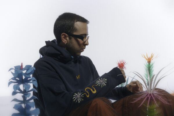 Jigit Daisy double sleeve navy hoodie