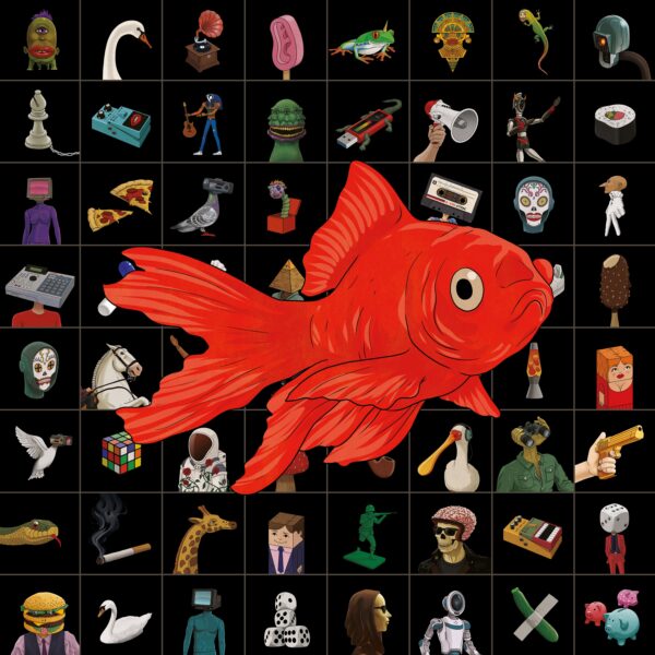 Random 8 : distorted collage fragmented and decaying objects